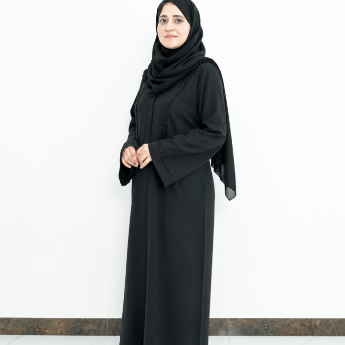 Black Beaded Embellished Formal Abaya
