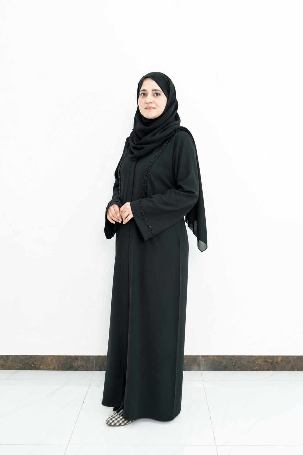 Black Beaded Embellished Formal Abaya