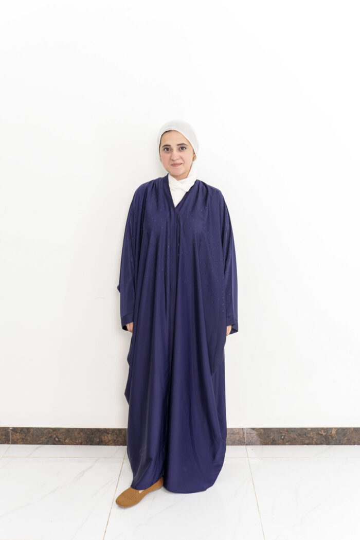 Midnight Blue Shimmering Open Abaya