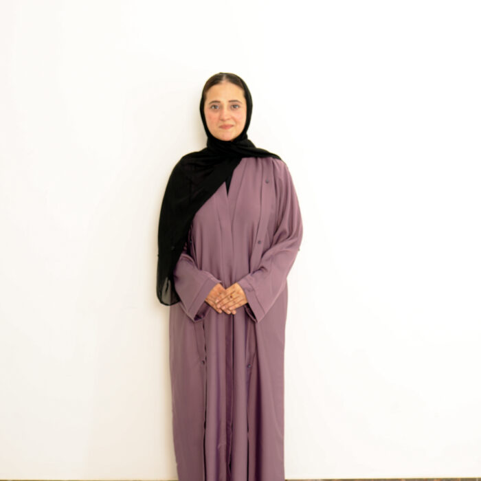 Mauve Minimalist Button Front Abaya