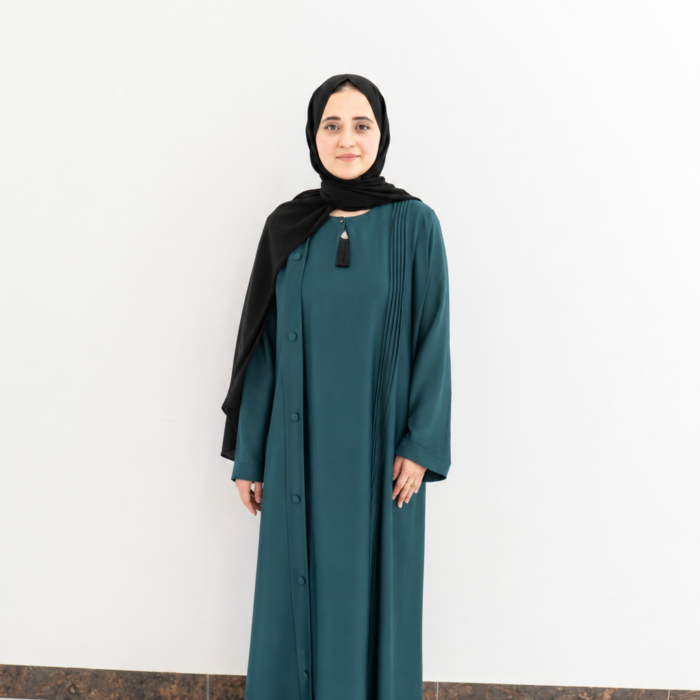 Emerald Pleated Tassel Abaya