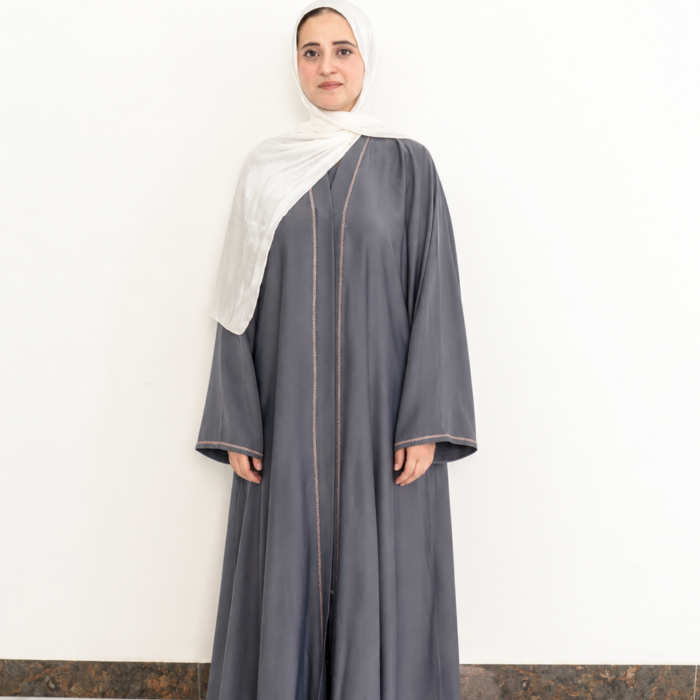 Charcoal Grey Embellished Abaya